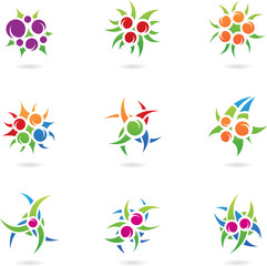 graphic design elements and plant like logos