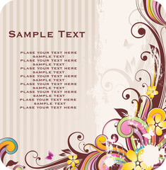 background with banner for your text and spring flowers