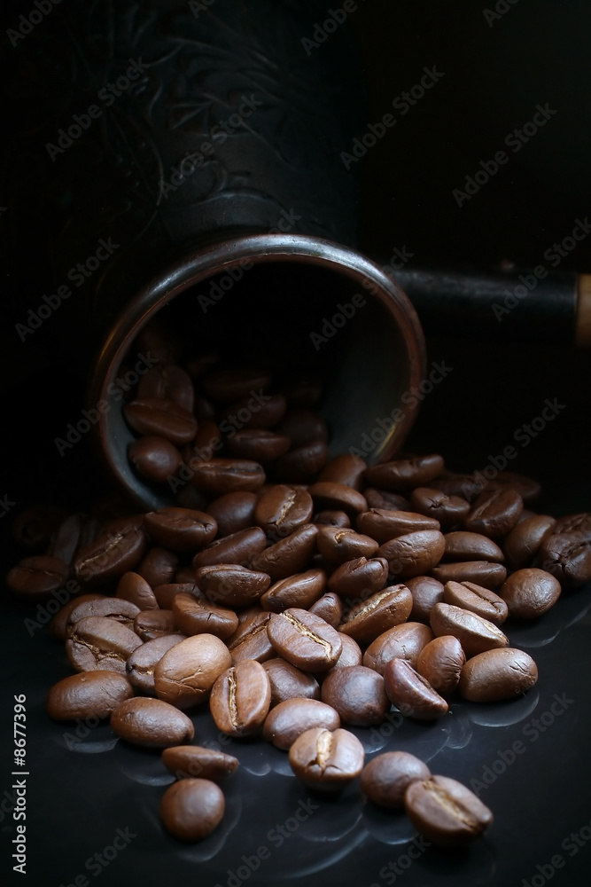 Wall mural coffee grains