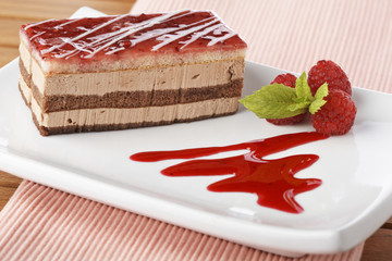 Delicious raspberries cake