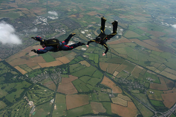 Two Skydivers in freefall