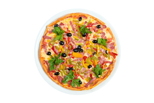 Tasty Italian pizza.Neapolitan,Close-up isolated