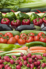 Vegetables lineup on white background