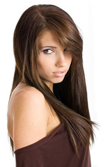 Naklejka premium Glamour Portrait of sexy woman on white background