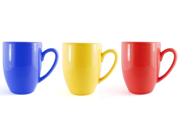 Line of color cups