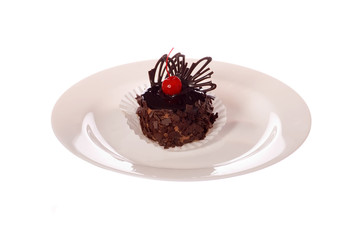 chocolate cake (isolated on white)