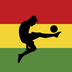 football player, ghanaian flag in background