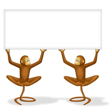 cartellone con scimmiette