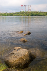 The river a stone and an electric main