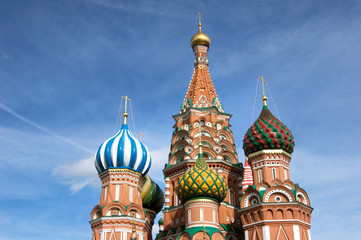 Fototapeta na wymiar Domes of St. Basil Cathedral, Moscow
