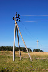 Fototapeta na wymiar Detail of a power pole