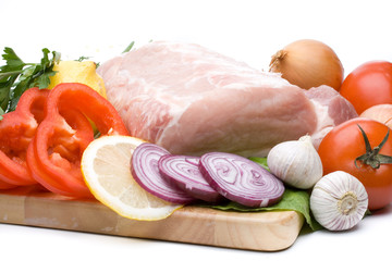 Fresh meat with vegetables