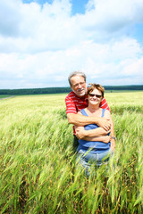 Senior couple in a meadow