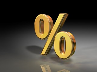 Goldenes Prozente zeichen