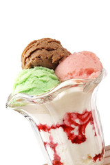 Multi flavor ice cream glass