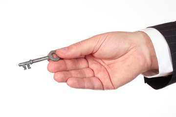 men's hand with key