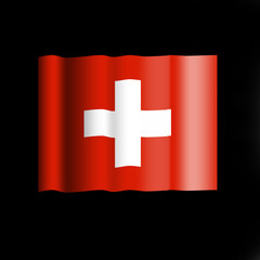 Swiss flag with ripples