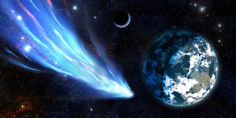 Earth and a comet © serjoe