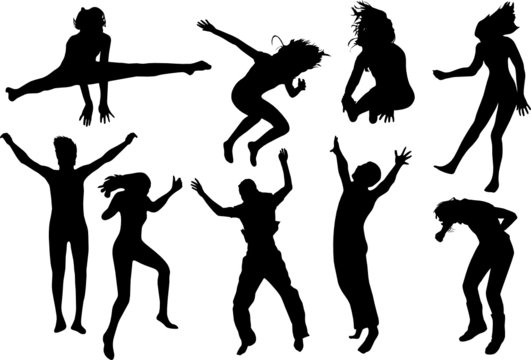 people jumping vector