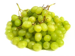 Grapes on white