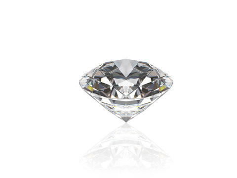 Single diamond. Isolated on white.