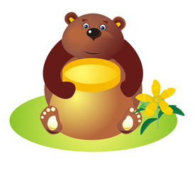 The bear cub with honey