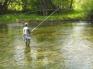 Fly fishing on Ribnik river