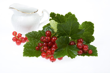 Isolated Berries With Little Milk Jar
