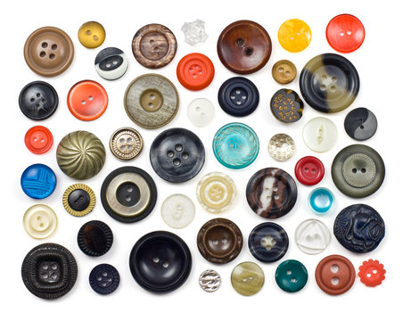 Set Of Different Metal Buttons And Rivets Vintage Fushion