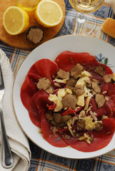 Carpaccio di manzo al tartufo - Antipasto Lombardia