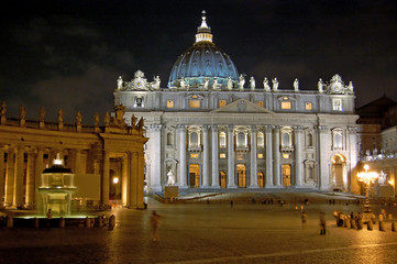 Kind of a cathedral of St. Peter from at night