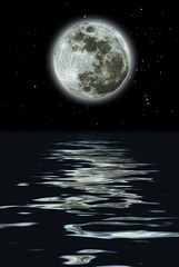 Naklejka na ściany i meble Lunar ścieżka jest w morzu