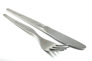 Knife and Fork isolated on white