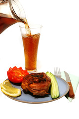 beer and turkey meat