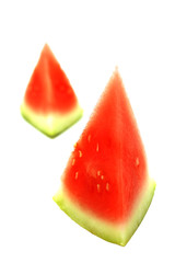 two fresh watermelon piece isolated