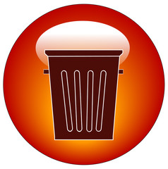 empty trash can button or icon