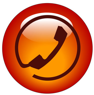 Red Button Or Icon For  Phone Connection