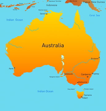 map of australian continent