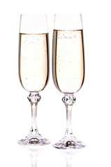 Wine glass with a champagne