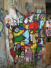 Foto op Plexiglas Graffiti Graffitis abstraits sur un mur, Rio, Brésil
