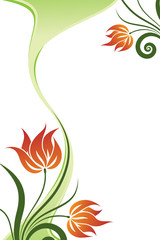 Naklejka premium Vector Floral Wave