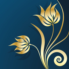 Gold Vector Floral