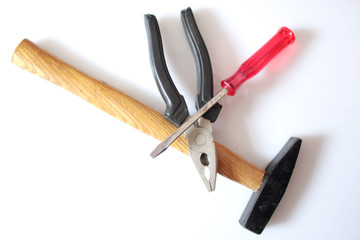 Schraubenzieher, Hammer, Zange, Werkzeug