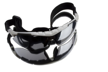 sport sunglasses on mirror with  white background