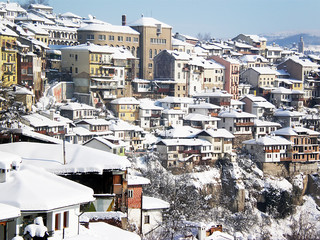 city view in winter, Veliko Turnovo Bulgaria