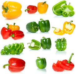 Set of different sweet peppers