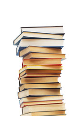 Stack of books isolated on the white background