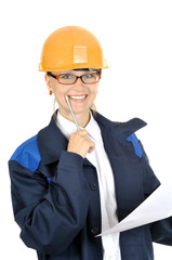 young smiling beautiful worker woman