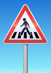 Panneau de danger passage pour piéton
