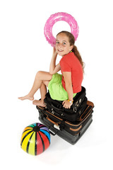 Enfant avec valises et bagages